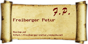 Freiberger Petur névjegykártya